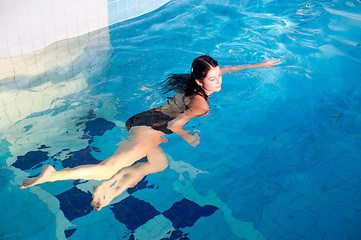 Image showing Attractive girl in swimming pool