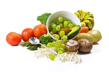 Image showing Fresh Vegetables and Fruit Organic, Healthy Eating
