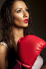 Image showing Beautiful female fighter