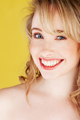 Image showing Close-up portrait of smiling blonde