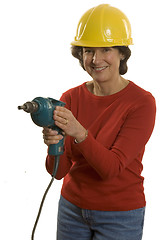 Image showing woman with electric drill