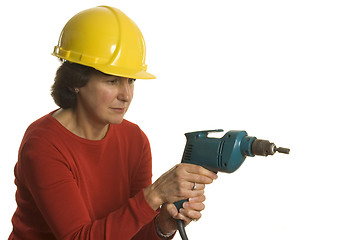 Image showing woman with electric drill