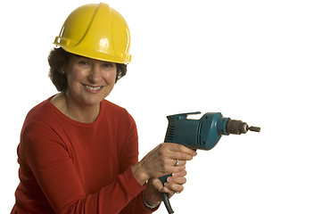Image showing woman with electric drill