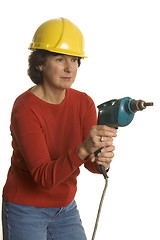 Image showing woman with electric drill