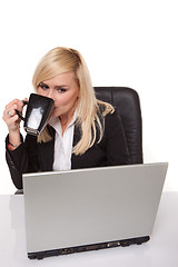 Image showing Efficient businesswoman working on her laptop