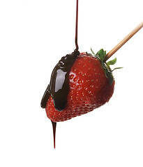 Image showing Strawberry in chocolate