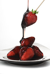 Image showing Strawberries in chocolate