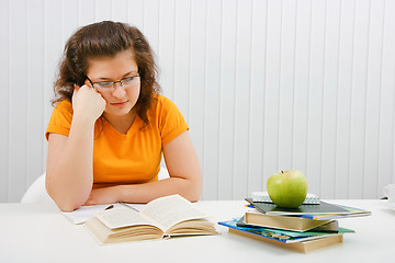 Image showing tired girl student