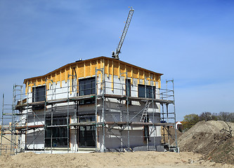 Image showing New family house under construction