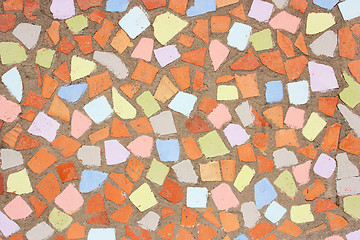 Image showing red orange and yellow rustic mosaic