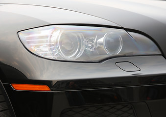 Image showing Closeup of car headlight 