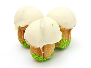 Image showing Shortbread mushroom-shaped with condensed milk
