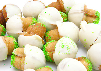 Image showing Shortbread mushroom-shaped with condensed milk