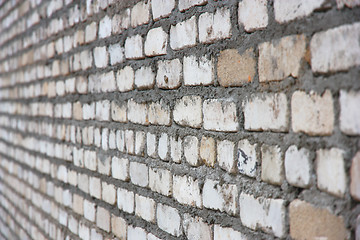 Image showing Old white brick wall 