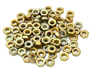 Image showing Small metal nuts 