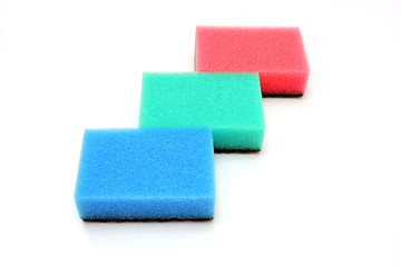 Image showing Multicolored sponges