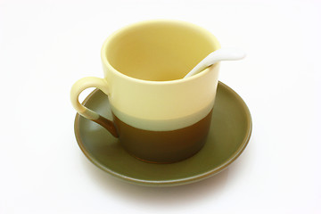 Image showing Ceramic cup on a saucer