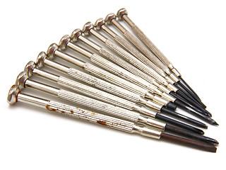 Image showing several screwdrivers on the white background