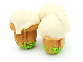 Image showing Shortbread mushroom-shaped with condensed milk