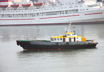 Image showing Boat with a yellow roof