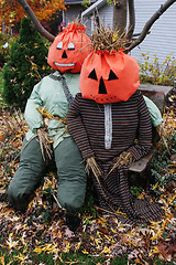 Image showing Halloween scarecrows