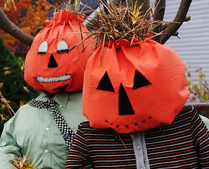 Image showing Halloween scarecrows