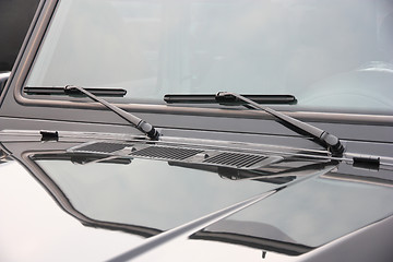Image showing The close up of car windwhield wiper