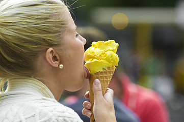 Image showing Yellow ice cream