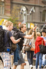 Image showing Young tourists 