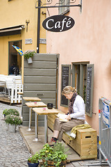 Image showing Gamla stan street cafe