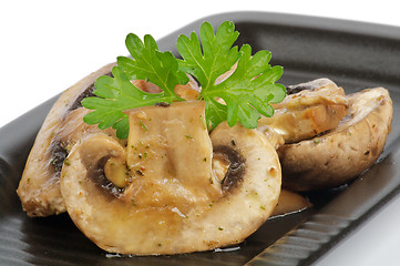 Image showing Cooked mushroom sliced