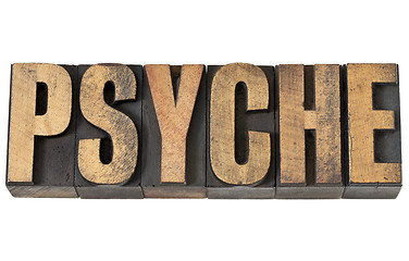 Image showing psyche word in wood type