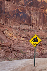Image showing steep road sign