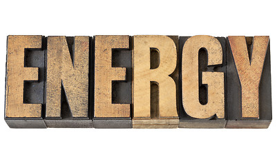 Image showing energy word in wood type