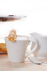 Image showing fresh breakfast coffee and pastry