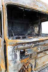 Image showing Truck cabin fire