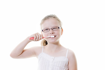 Image showing brushing teeth