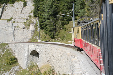 Image showing Mountain railway in the Alps