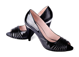 Image showing Women's classic high-heeled black shoes