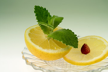 Image showing Lemon with mint