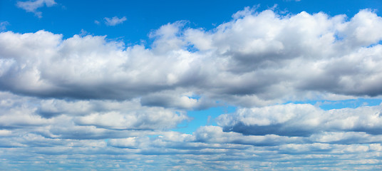 Image showing Blue sky with clouds background