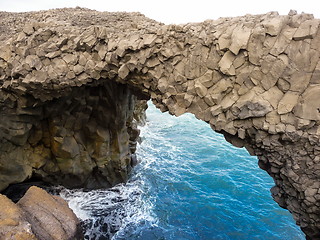 Image showing Basalt bridge over sea