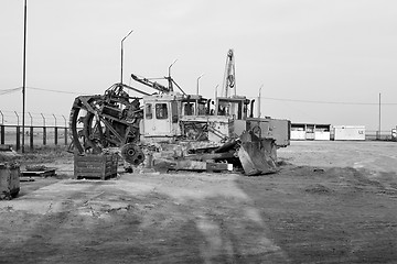 Image showing Backhoe and digger at a construction site