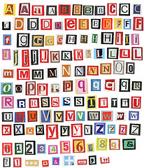 Image showing Newspaper alphabet
