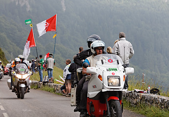 Image showing Official bikes during the Tour of France