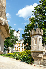 Image showing Famous white castle Hluboka nad Vltavou