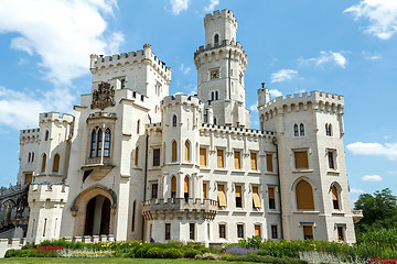 Image showing Famous white castle Hluboka nad Vltavou