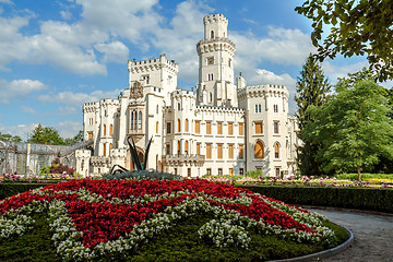 Image showing Famous white castle Hluboka nad Vltavou