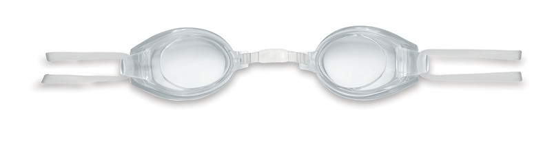 Image showing white swimming goggles on white background.