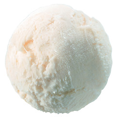 Image showing Scoop of vanilla ice cream with clipping path